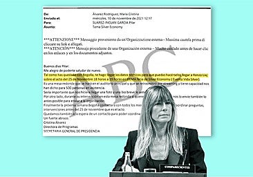 Los 'mails' de la asistente de Begoña Gómez son clave en la malversación