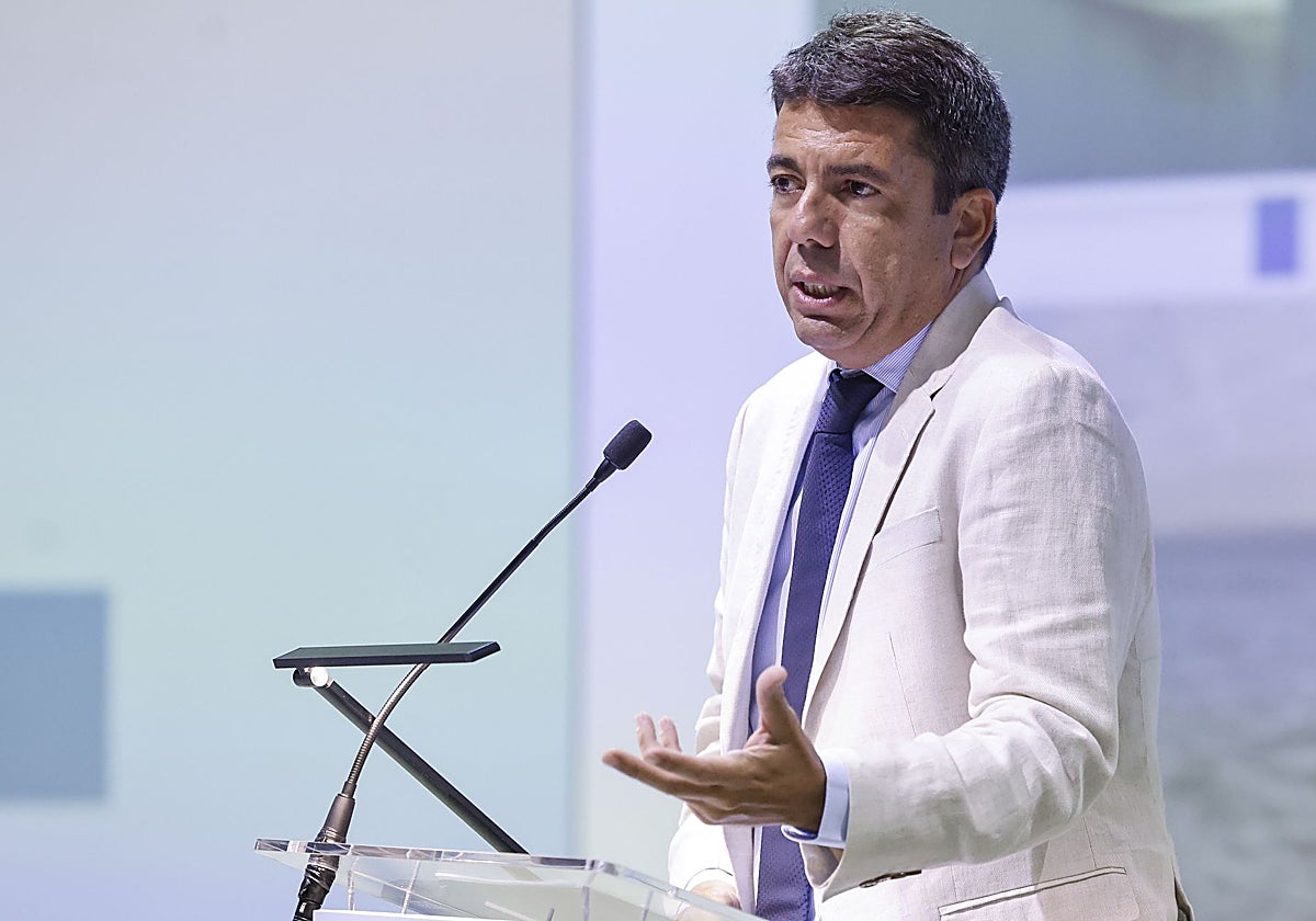 Imagen del presidente de la Generalitat Valenciana, Carlos Mazón, este viernes en un acto