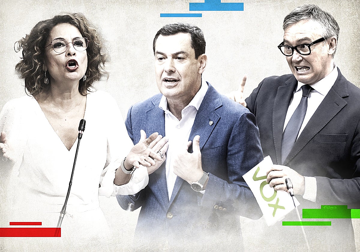 María Jesús Montero, Juanma Moreno y Manuel Gavira