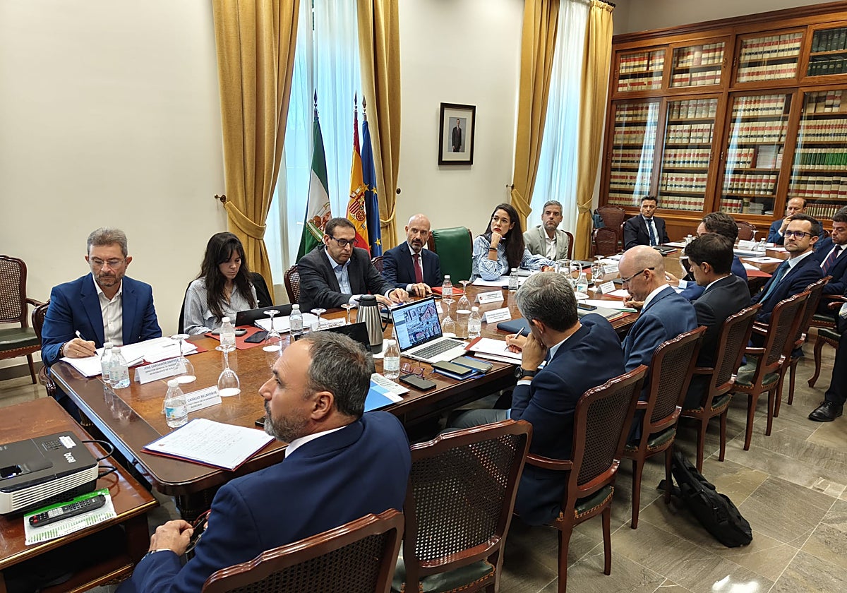 Mesa de movilidad reunida en la Subdelegación del Gobierno en Málaga