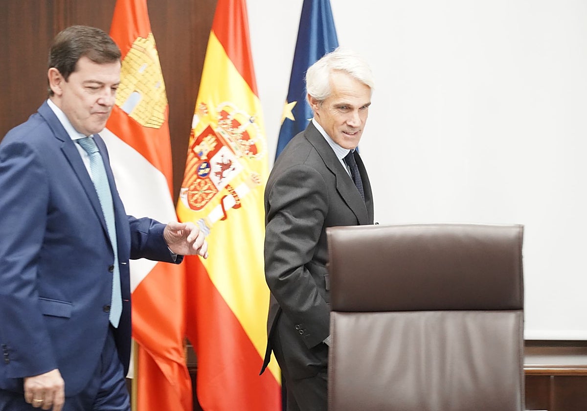 El presidente de la Junta de Castilla y León, Alfonso Fernández Mañueco, se reúne con el presidente ejecutivo de Telefónica España, Borja Ochoa