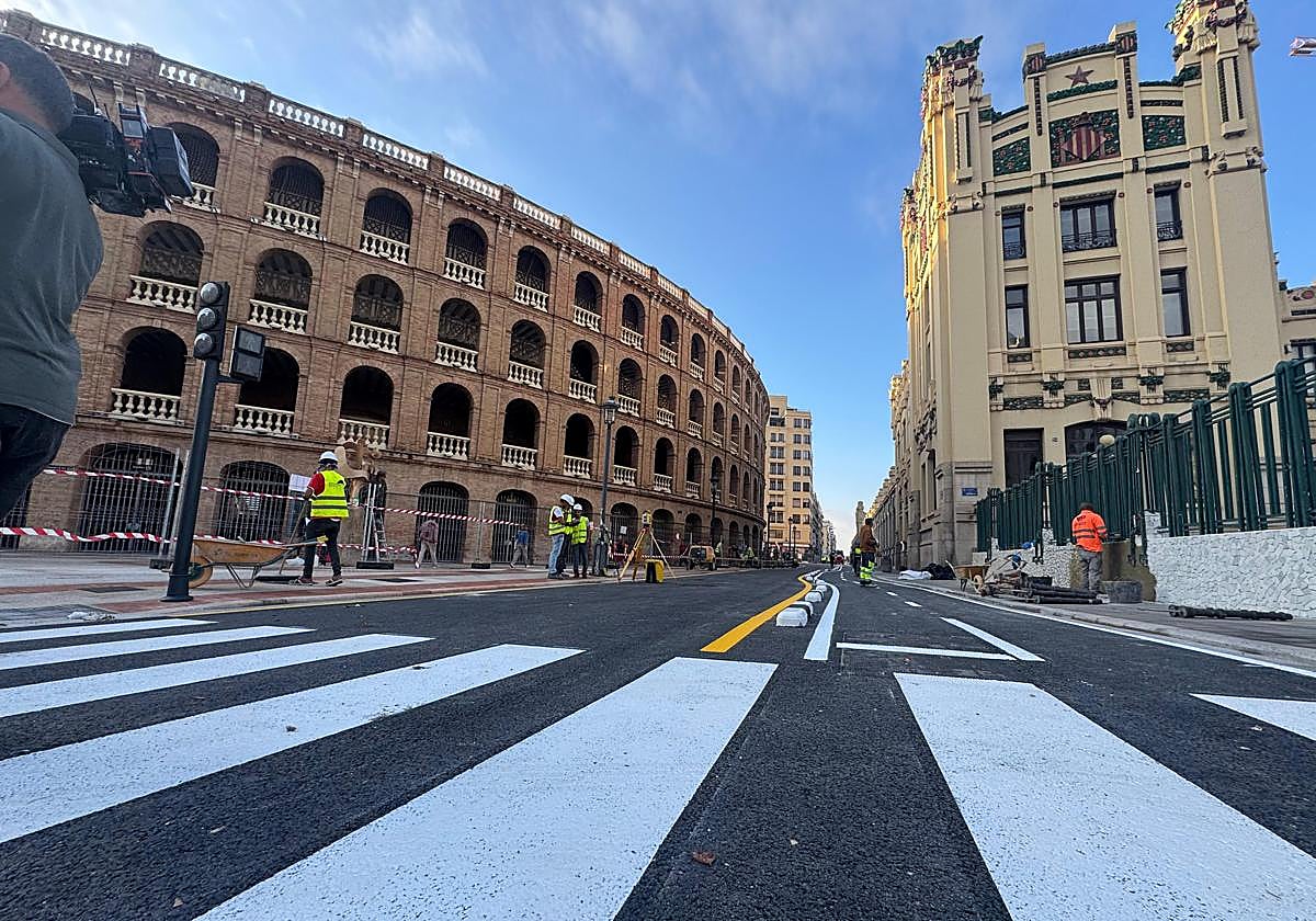 Imagen de la calle Alicante ubicada junto a la plaza de toros de Valencia