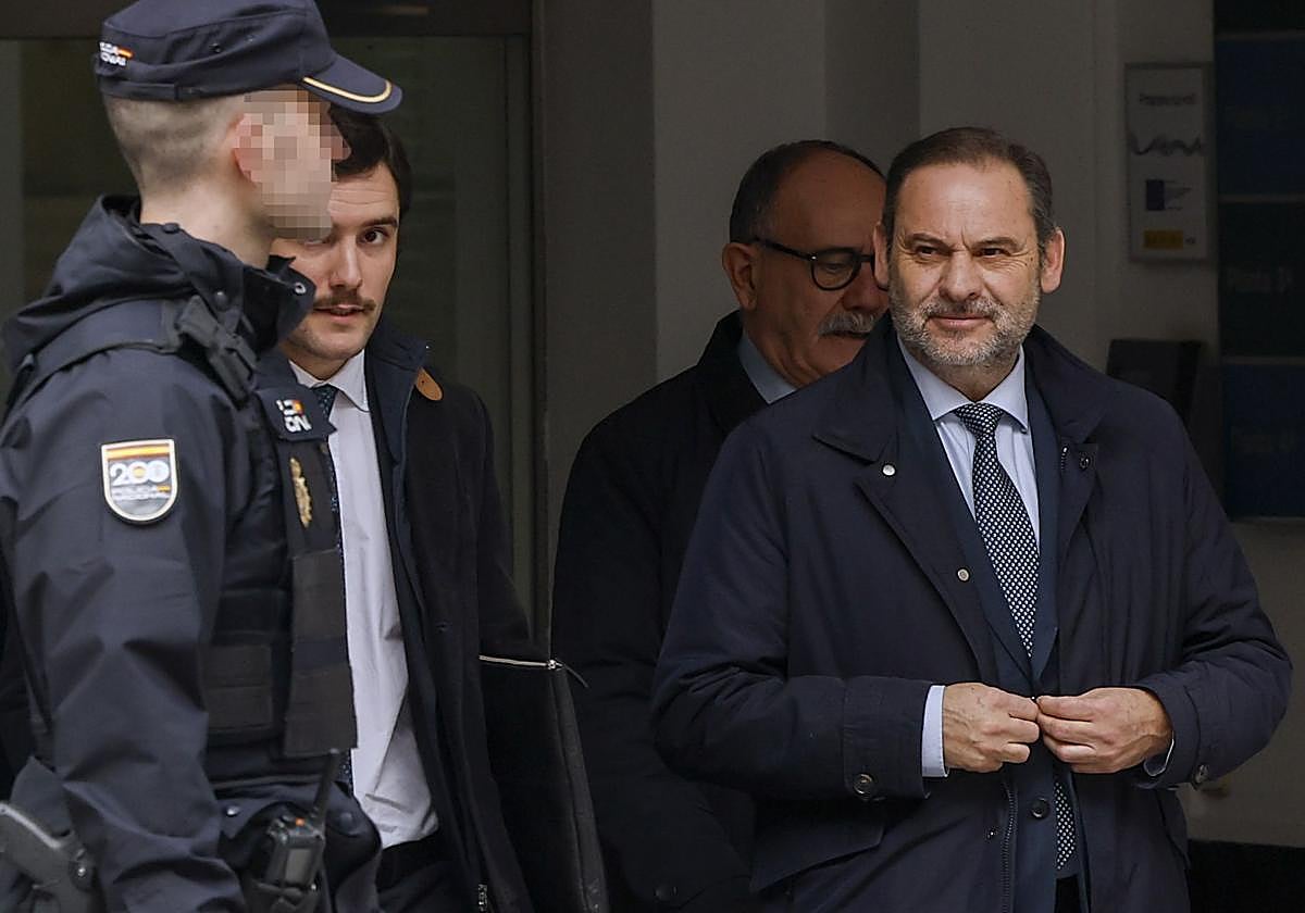José Luis Ábalos, a su salida del Tribunal Supremo en febrero