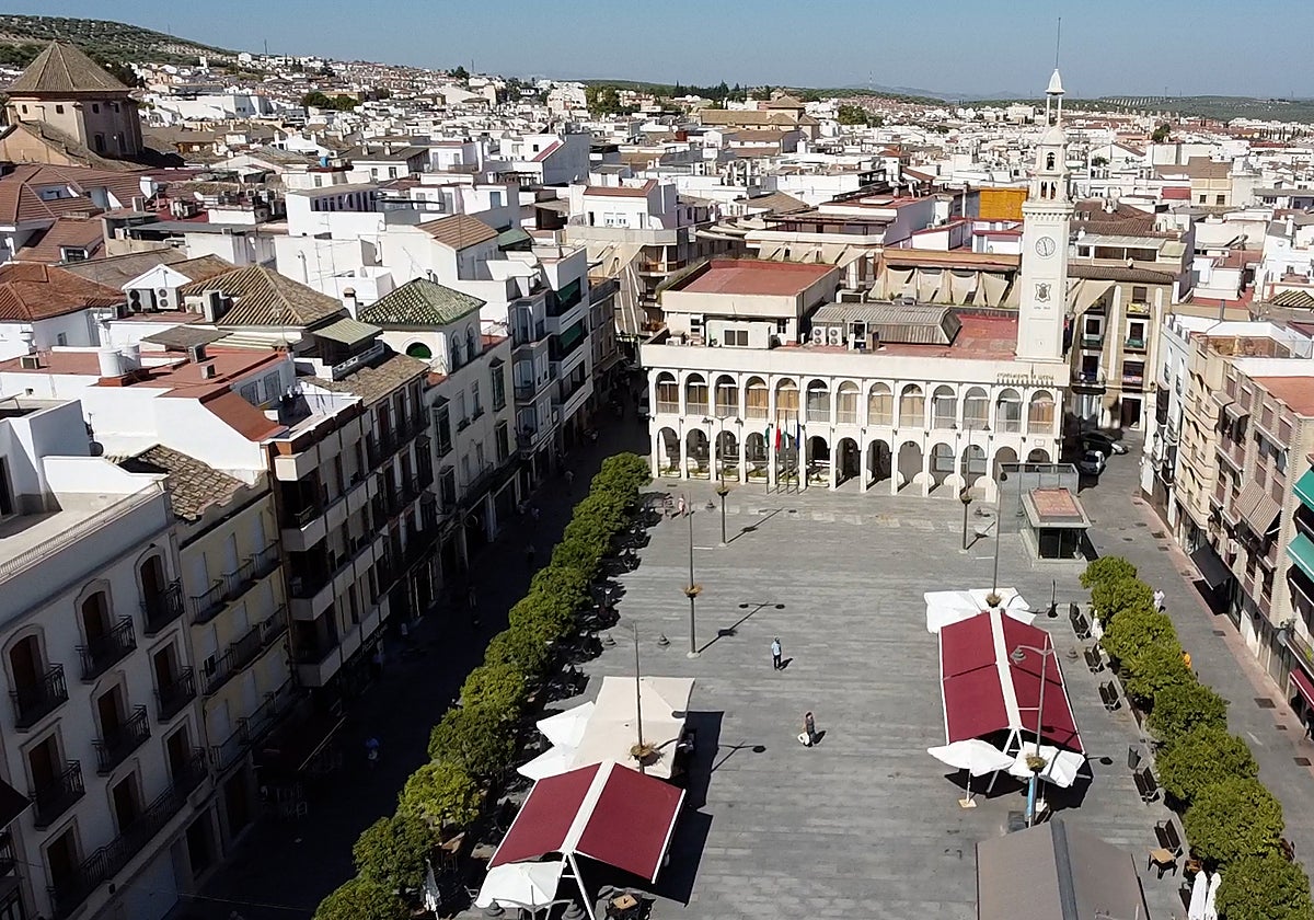 Imagen aérea del Ayuntamiento de Lucena