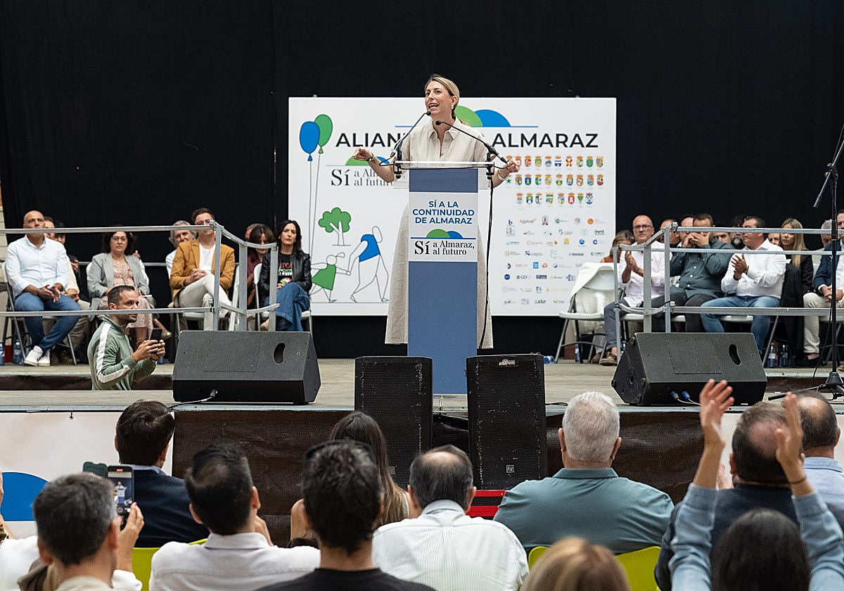 La presidenta de la Junta de Extremadura, María Guardiola, en el acto de este sábado en Navalmoral de la Mata