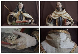 Los bustos de Santa Teresa y San Juan lucen ya restaurados en Alba de Tormes
