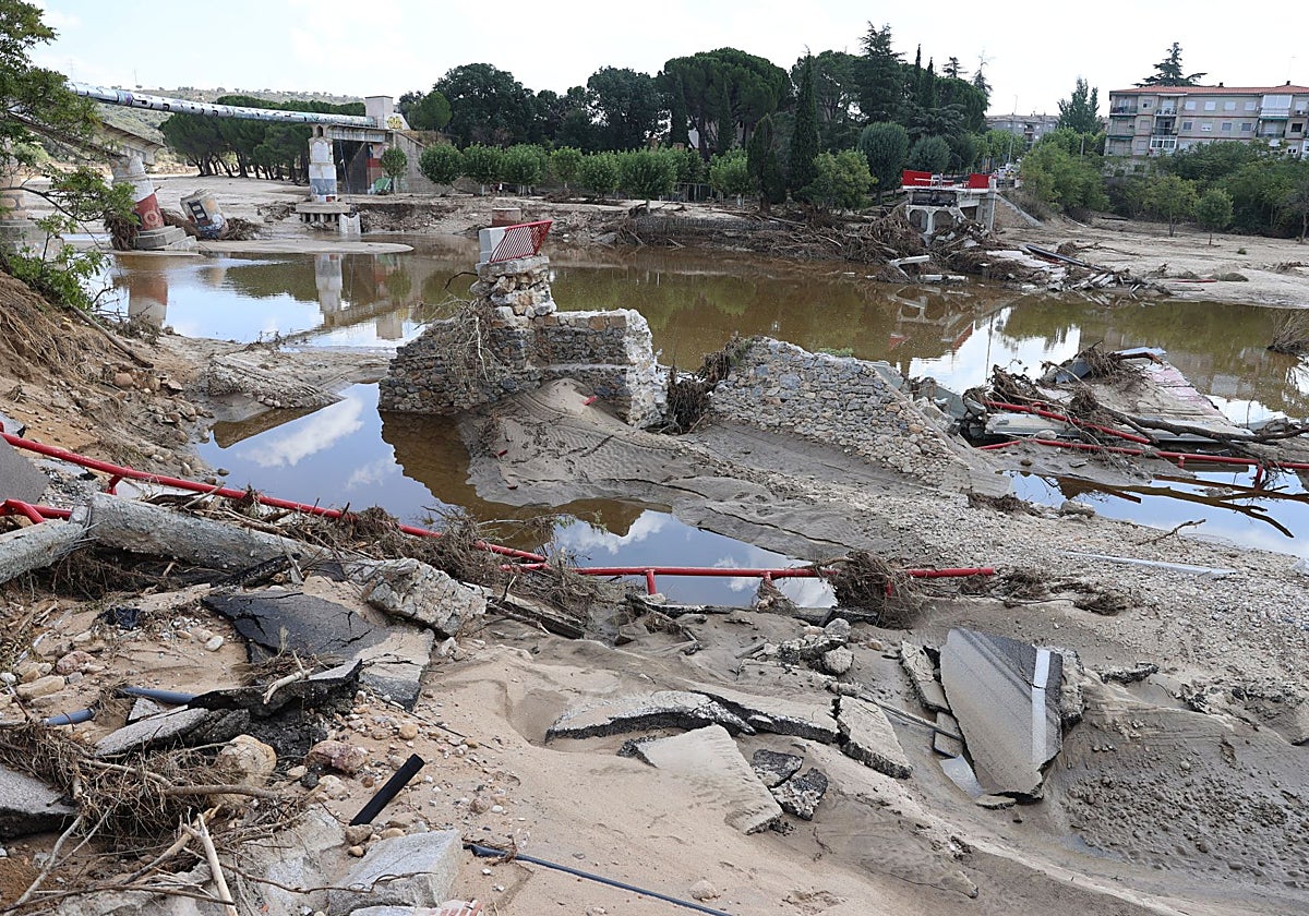 Estado en que quedó la zona de Aldea del Fresno tras el paso de la Dana de 2023