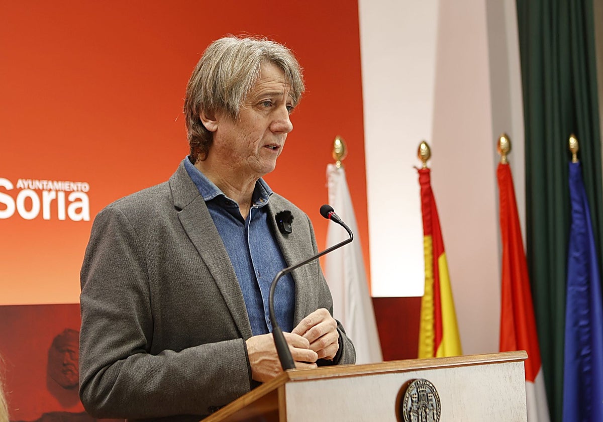 El alcalde de Soria, Carlos Martínez, presenta varios proyectos financiados con programas europeos