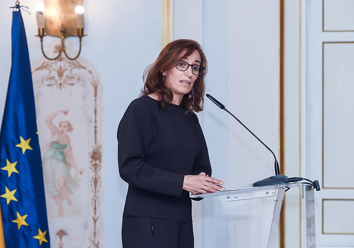 La ministra de Sanidad, Mónica García, durante una intervención en una imagen de archivo