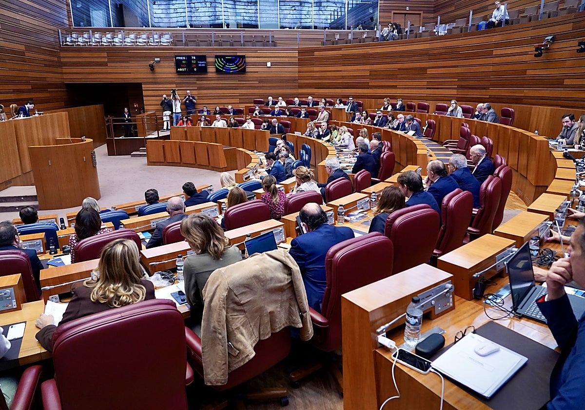 El hemiciclo de las Cortes durante la sesión plenaria celebrada este miércoles