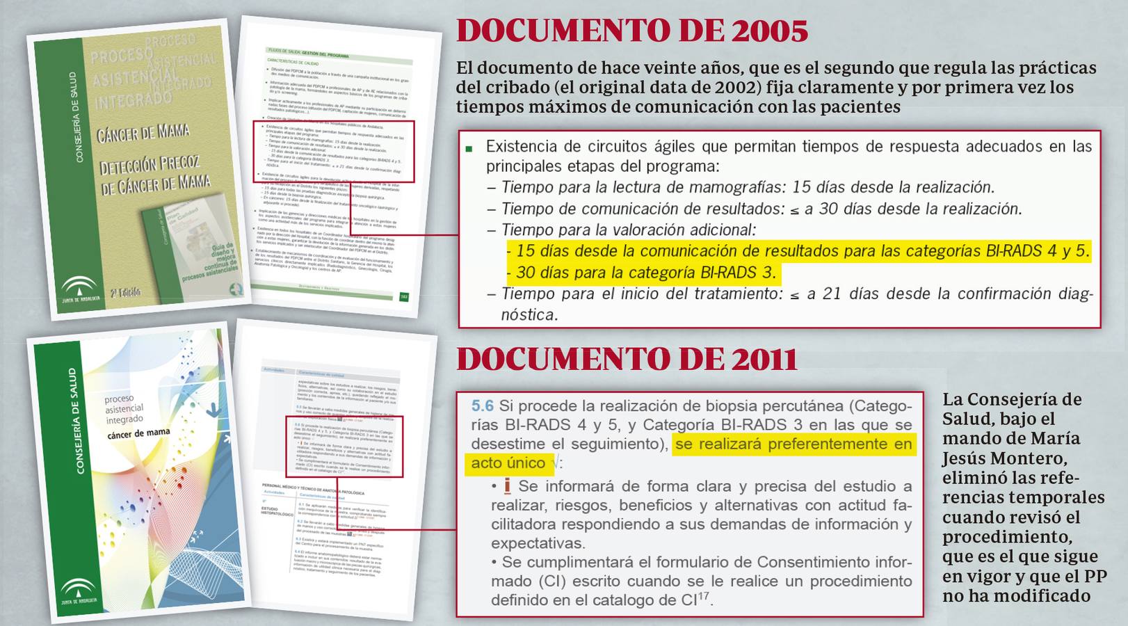 El protocolo del cáncer de mama que niega el PSOE: Montero quitó los plazos en Andalucía en 2011