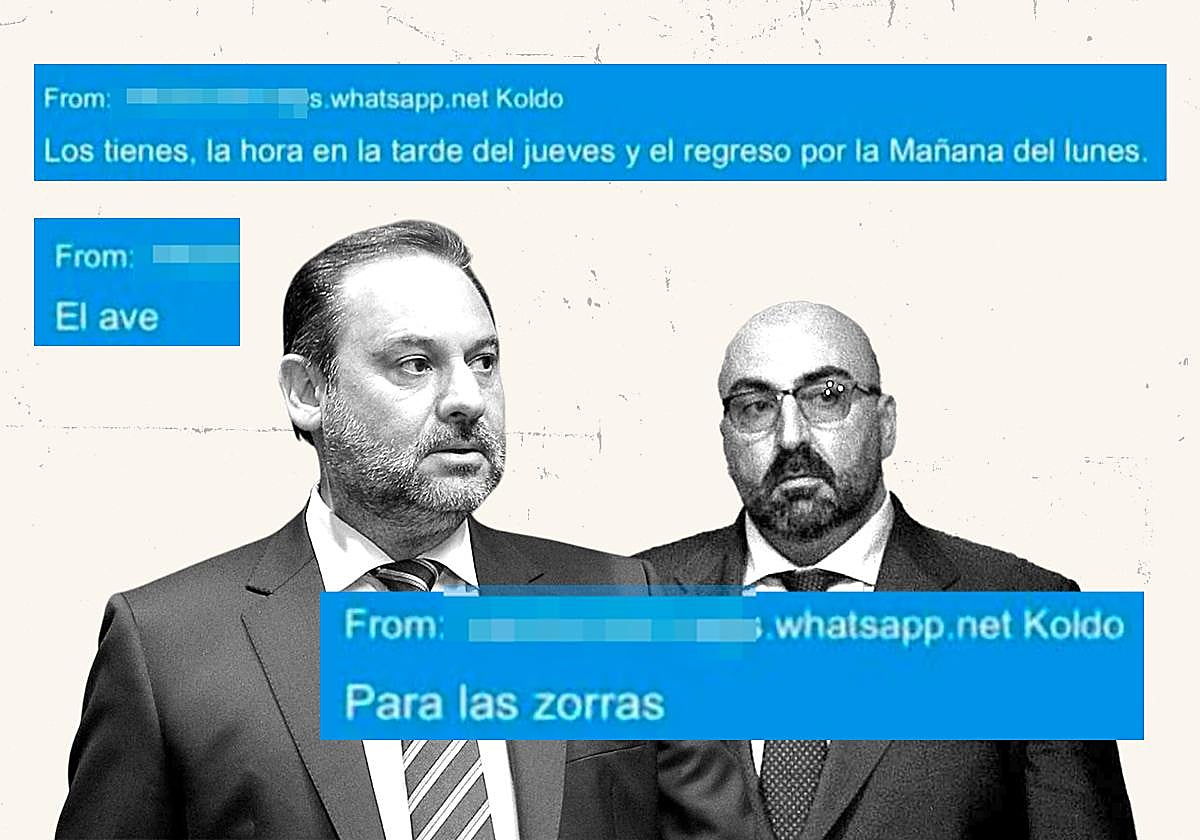 La UCO halla centenares de mensajes sobre mujeres y pagos entre Koldo y Ábalos: «Los tienes [los billetes] de AVE para las zorras»