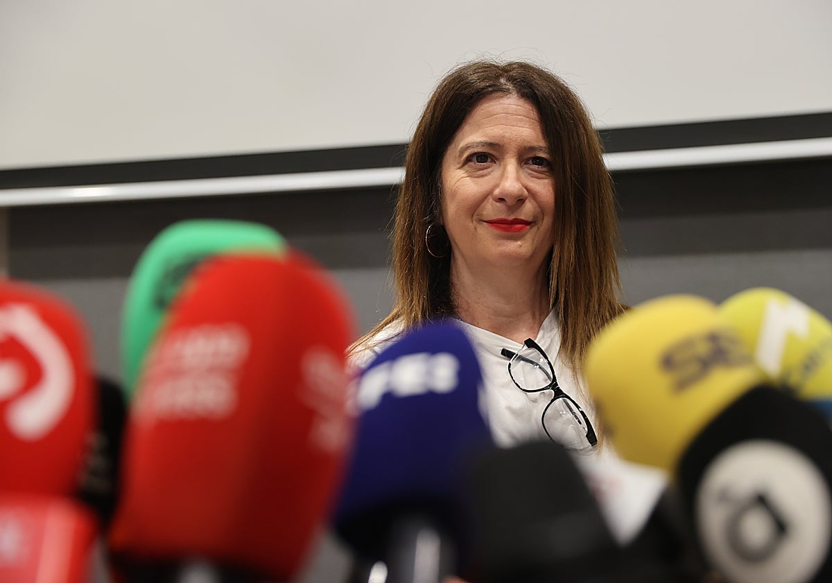 Leire Díez en una aparición pública