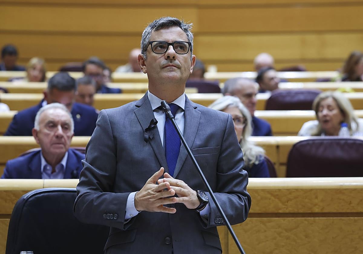 El ministro de Presidencia y Justicia, Félix Bolaños, durante el último pleno del Senado
