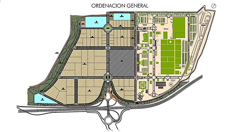 Ordenación de todo el sector de la Rinconada, abajo, los accesos planteados