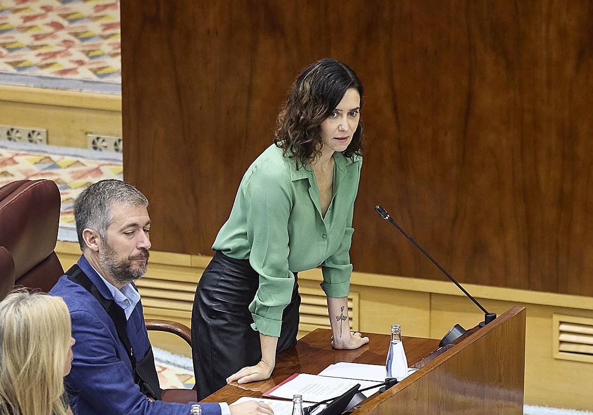 La presidenta Díaz Ayuso, en el último pleno de la Asamblea de Madrid