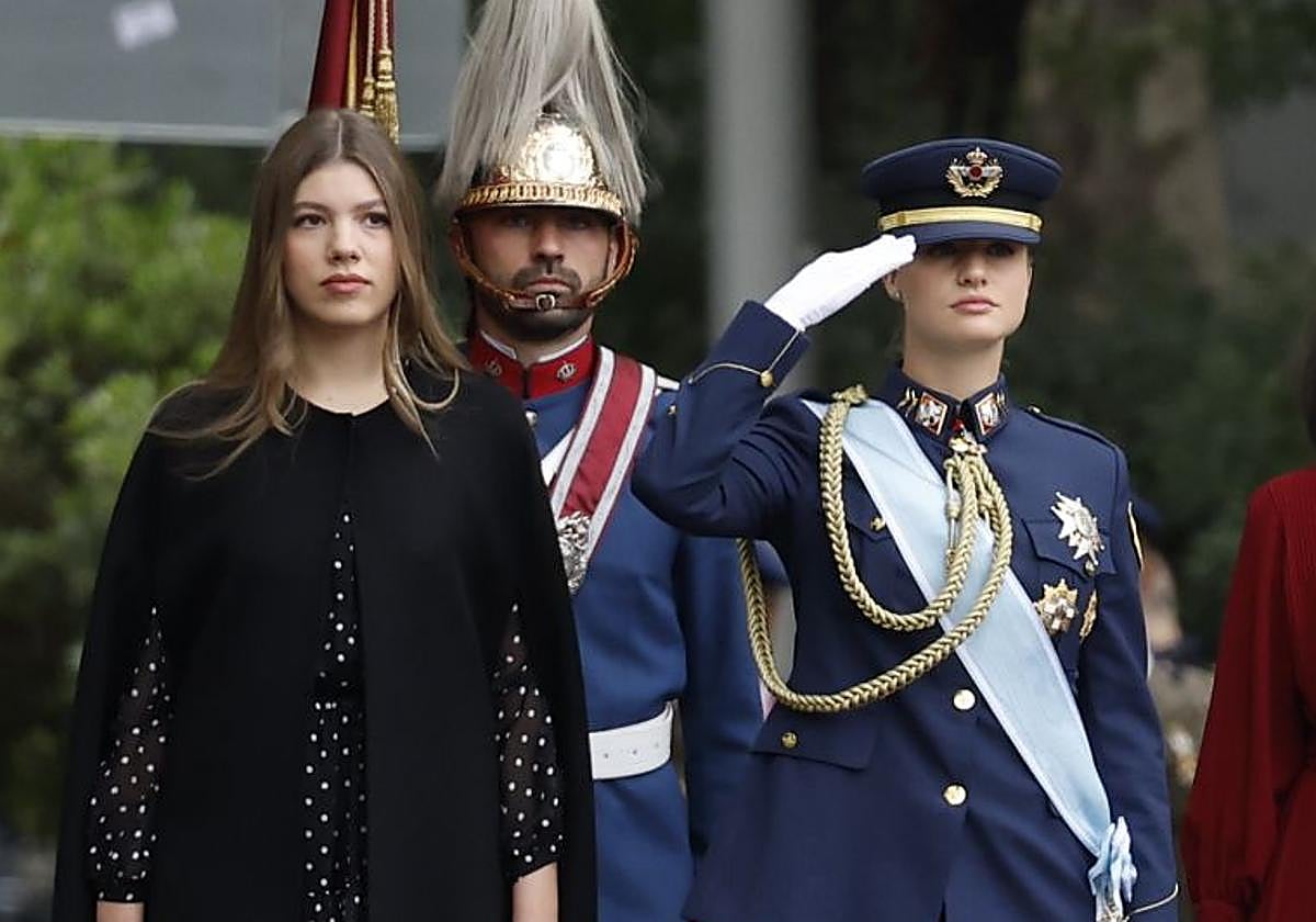 La Princesa Leonor, a su llegada al desfile