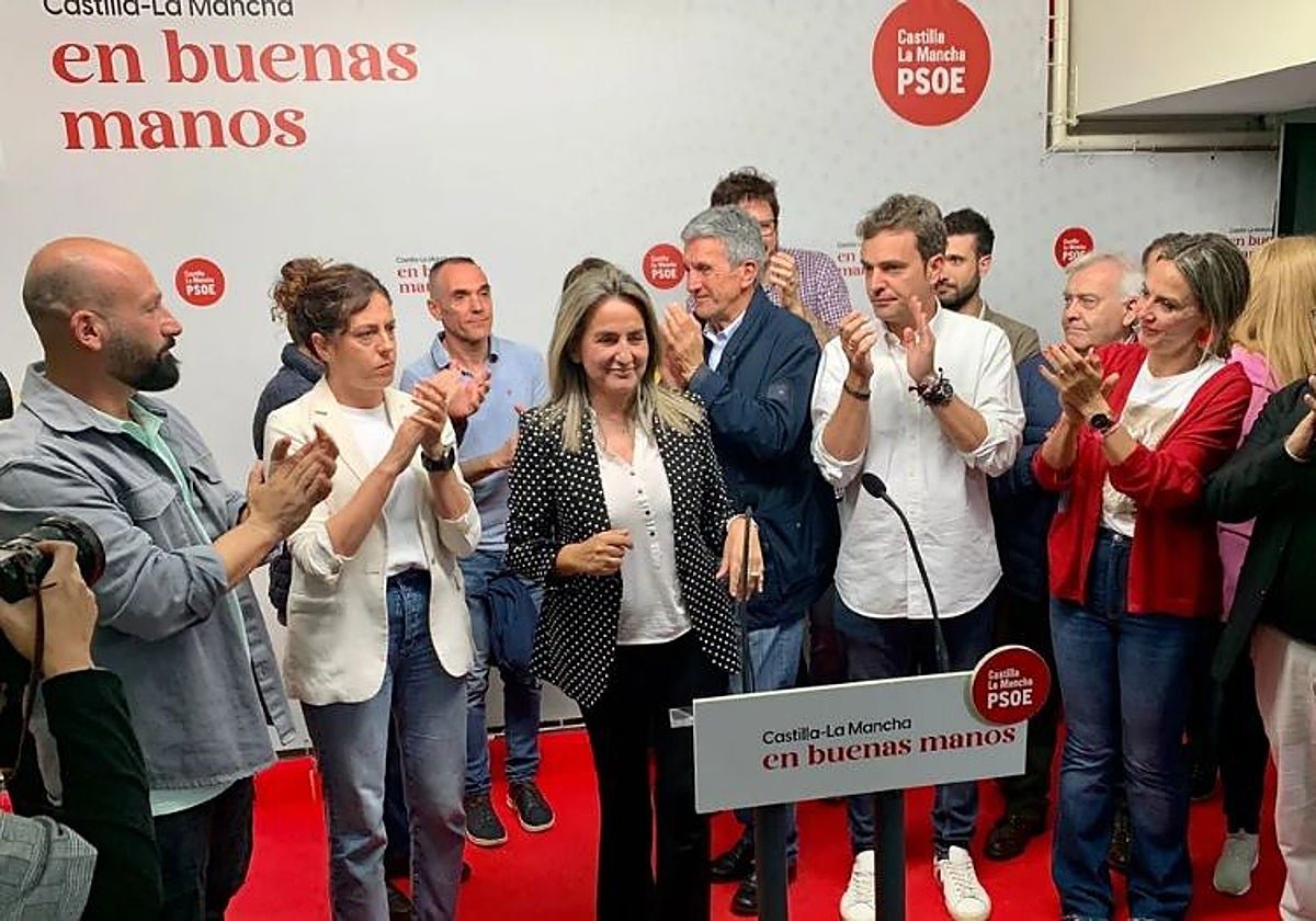 Milagros Tolón en la noche electoral de 2023, ganó las elecciones pera no logró mantener el Gobierno