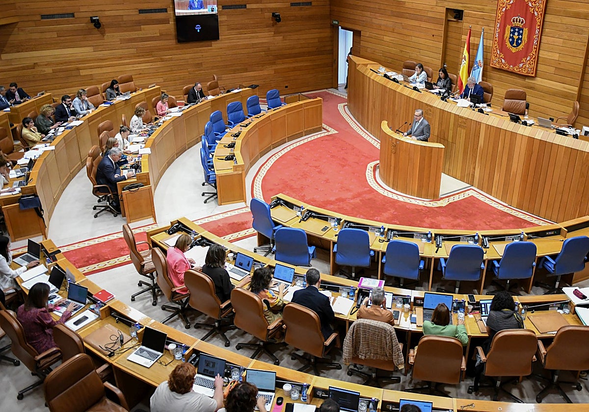 El pleno del Parlamento de Galicia, este martes