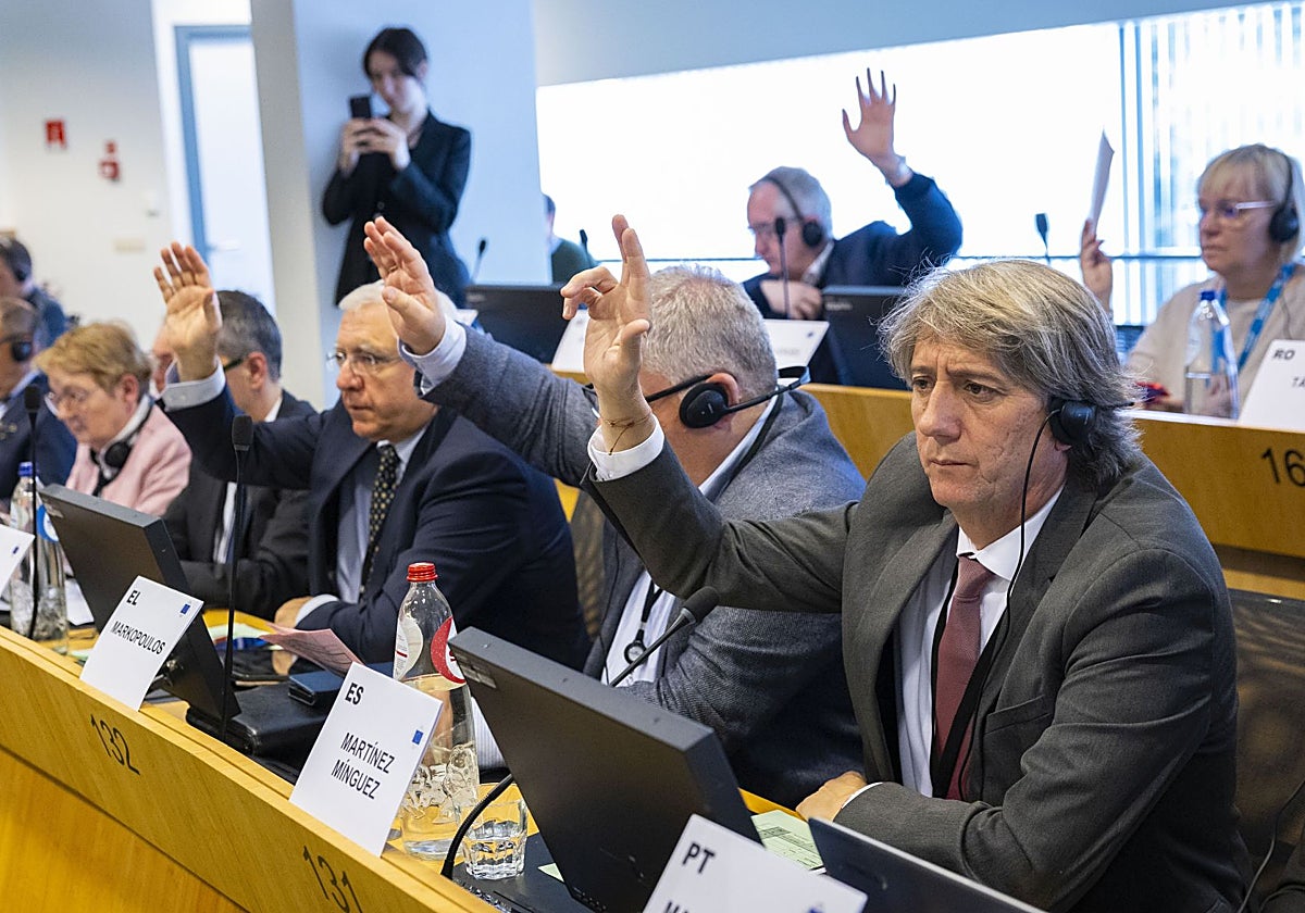 El socialista Carlos Martínez, en el Comité de las Regiones, en Bruselas