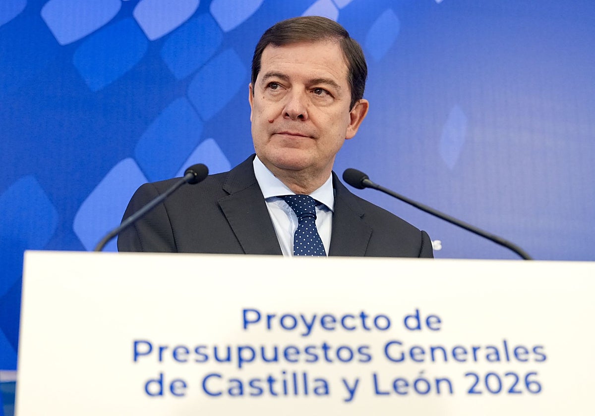 Mañueco, durante la presentación de los Presupuestos de 2026