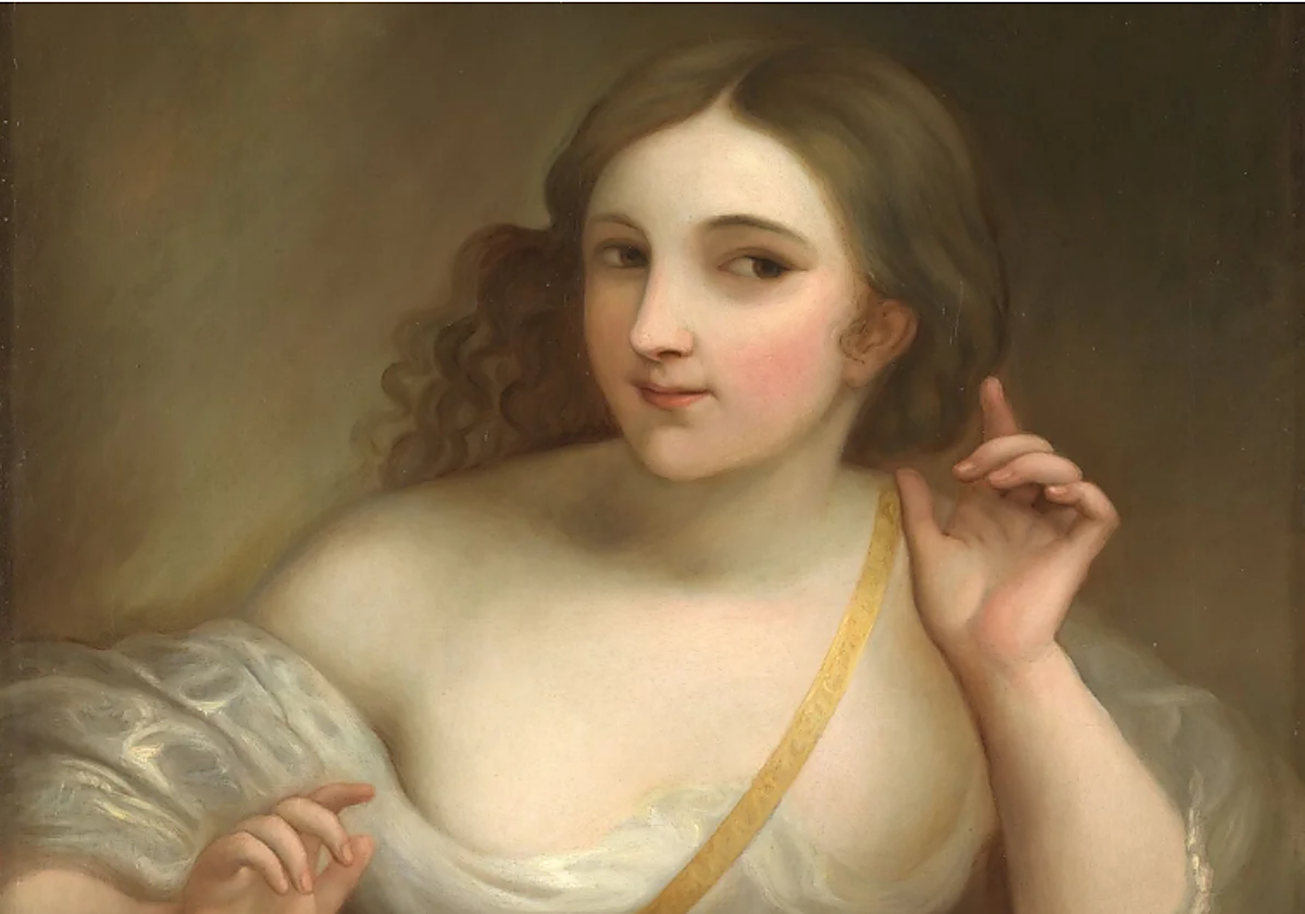 'La atención' (autorretrato), de Rosario Weiss, 1841