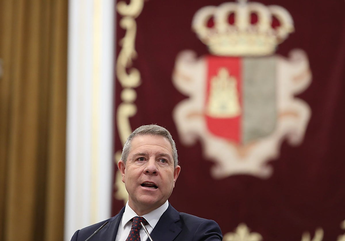Emiliano García-Page, en un momento de su intervención en el Debate Sobre el Estado de la Región