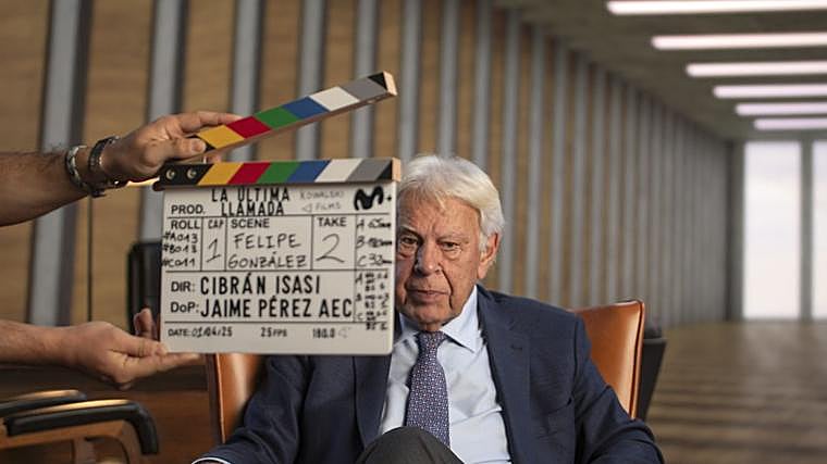 Felipe González, durante el rodaje de 'La última llamada'