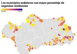 Uno de cada cuatro municipios andaluces tiene la mitad de sus casas como segunda residencia
