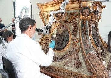 Avanza la restauración de la peana de altar de San Rafael para regresar en mayo de 2026