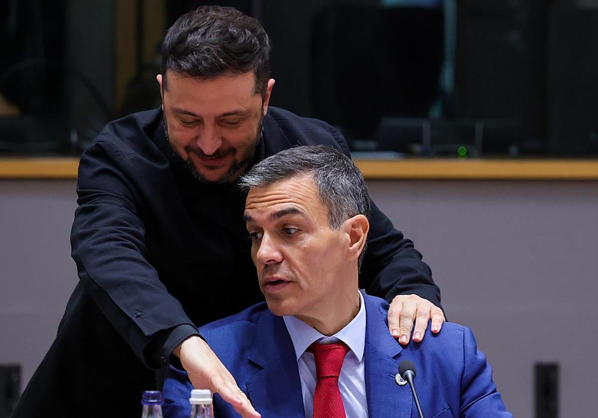 Pedro Sánchez y Zelenski, este jueves en Bruselas