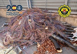 Detienen a un trabajador de una empresa de mantenimiento por robar más de 600 kilos de cable de cobre en Alicante