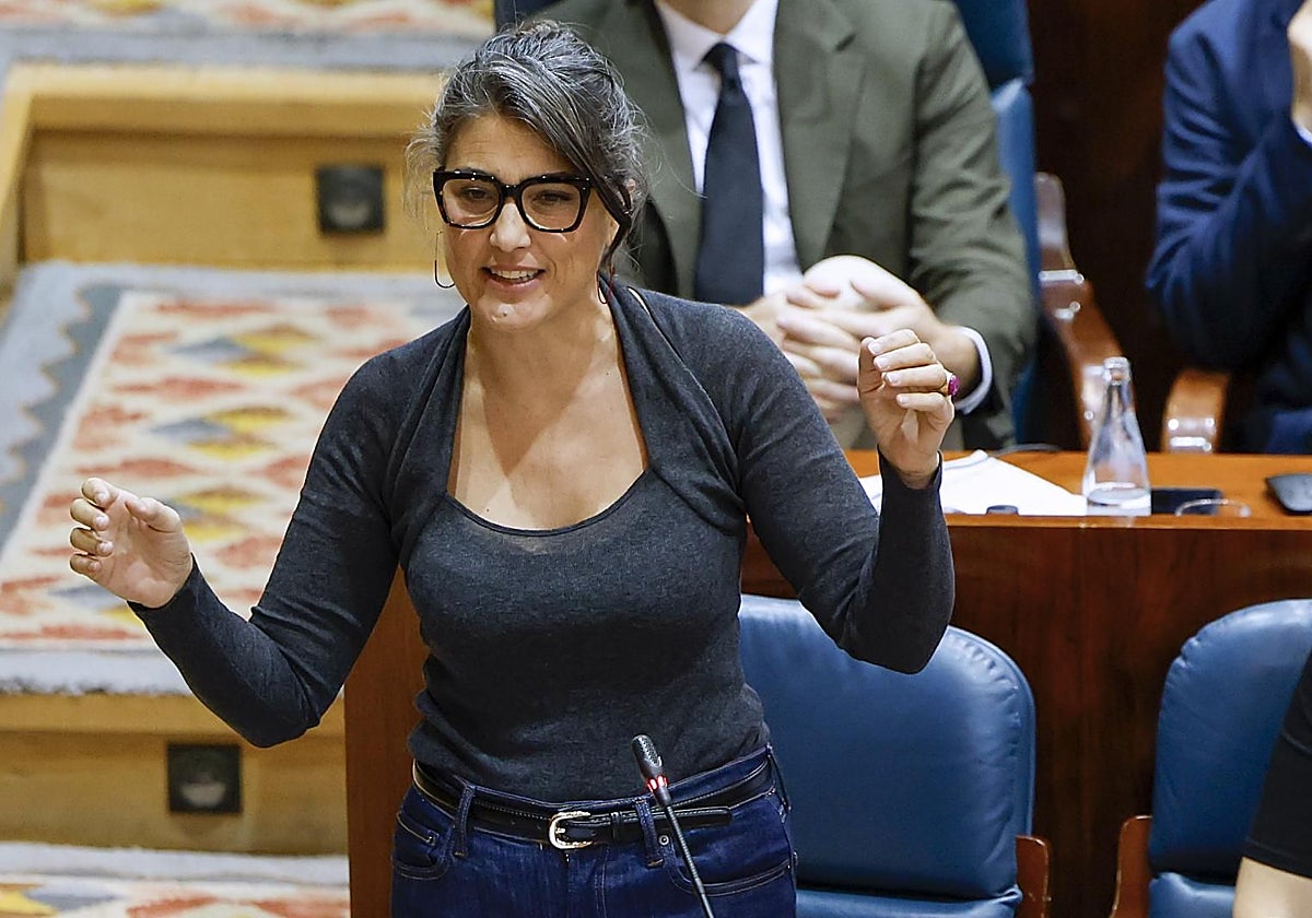 La portavoz de Más Madrid, Manuela Bergerot, en la Asamblea de Madrid