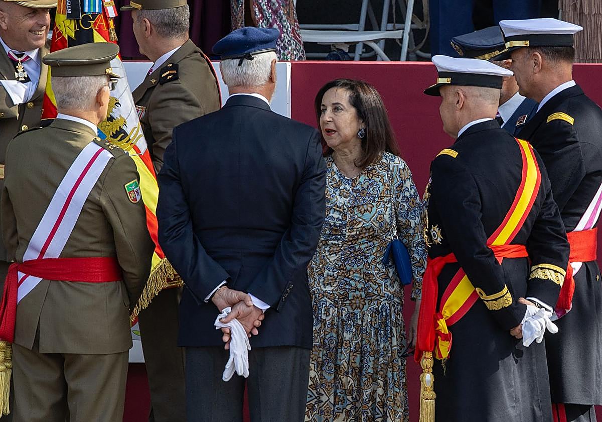 La ministra de Defensa, Margarita Robles, durante el pasado 12 de octubre