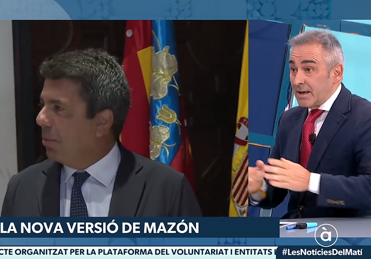 El conseller de Agricultura, Agua, Ganadería y Pesca, Miguel Barrachina, en una entrevista en À Punt