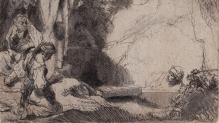 La obra «Resurrección de Lázaro» en la exposición de Rembrandt en el Thyssen de Málaga