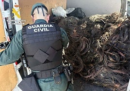Recuperan una tonelada de cable de cobre quemado de una furgoneta interceptada en Burgos