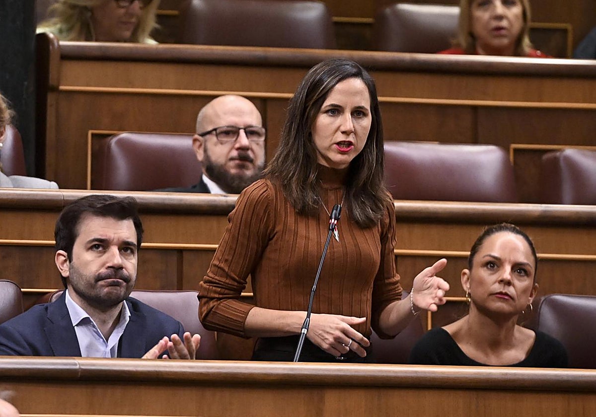 Belarra, secretaria general de Podemos, en la sesión plenaria de esta semana en el Congreso