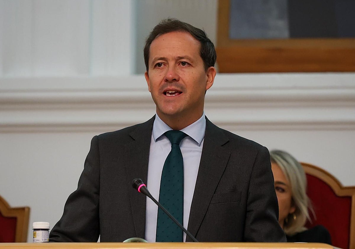 Carlos Velázquez, alcalde de Toledo, este martes en el Debate sobre el estado de la Ciudad