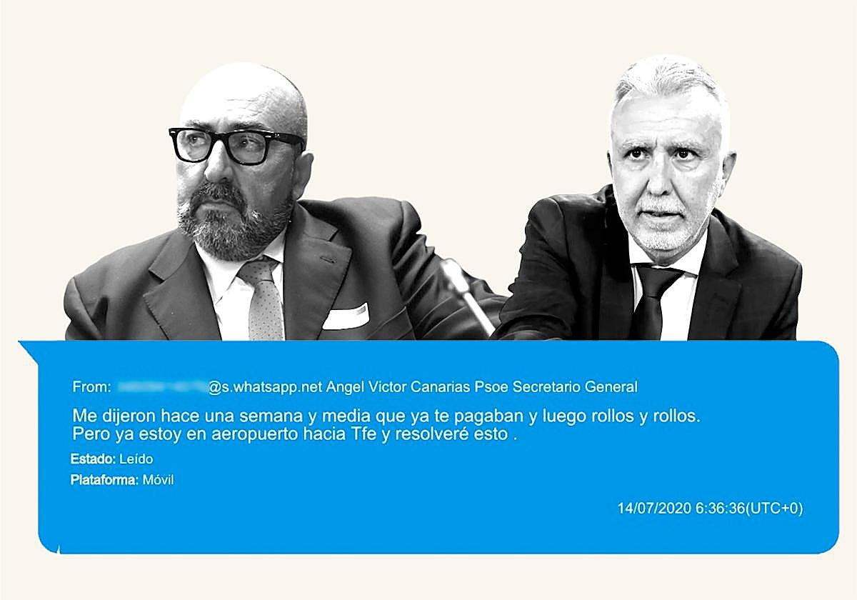 Mensaje entre Ángel Víctor Torres y Koldo García