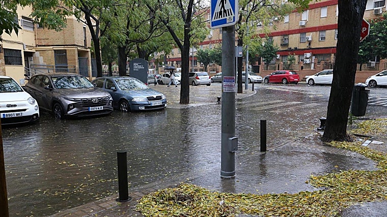 Calles anegadas para la circulación la semana pasada en Sevilla