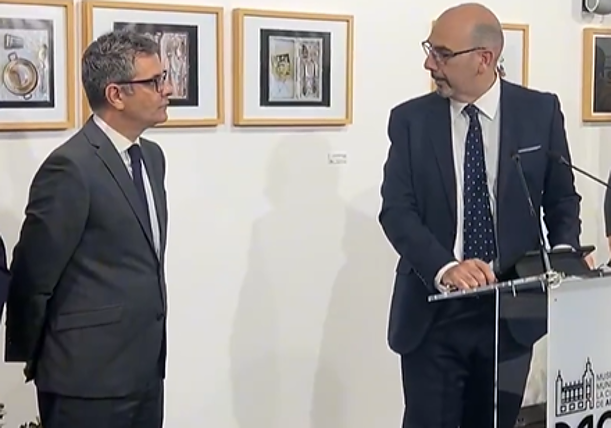 El presidente de FJI, Fernando Portillo, junto al ministro Bolaños.