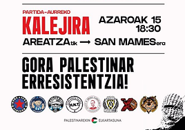 Los ultras vascos y navarros se unen para pedir la «desaparición de Israel» en el partido entre Euskadi-Palestina