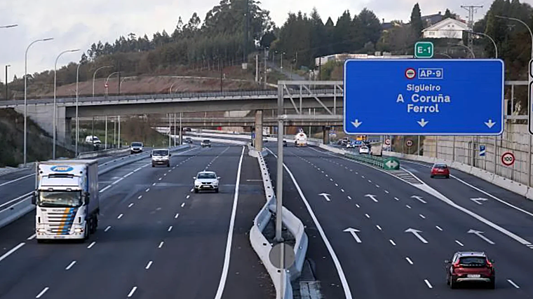 Imagen de archivo de la AP-9 a su paso por Santiago