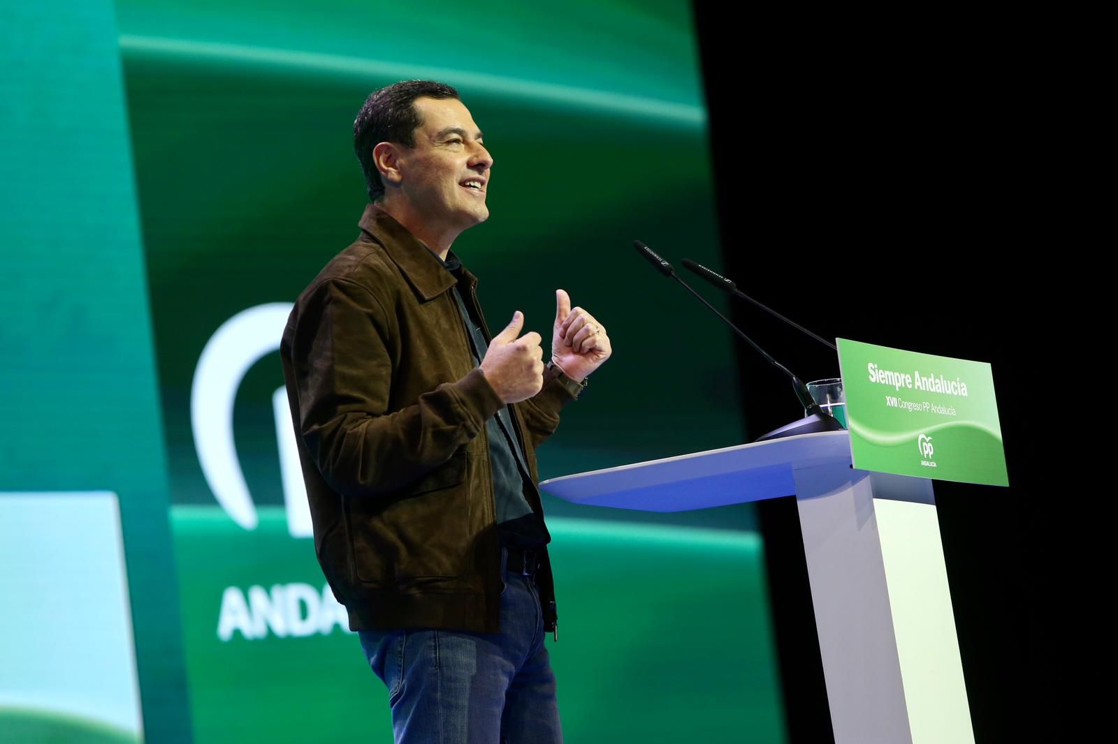 Congreso autonómico del PP de Andalucía: Juanma Moreno, reelegido presidente del PP-A con el 99,95% de los votos