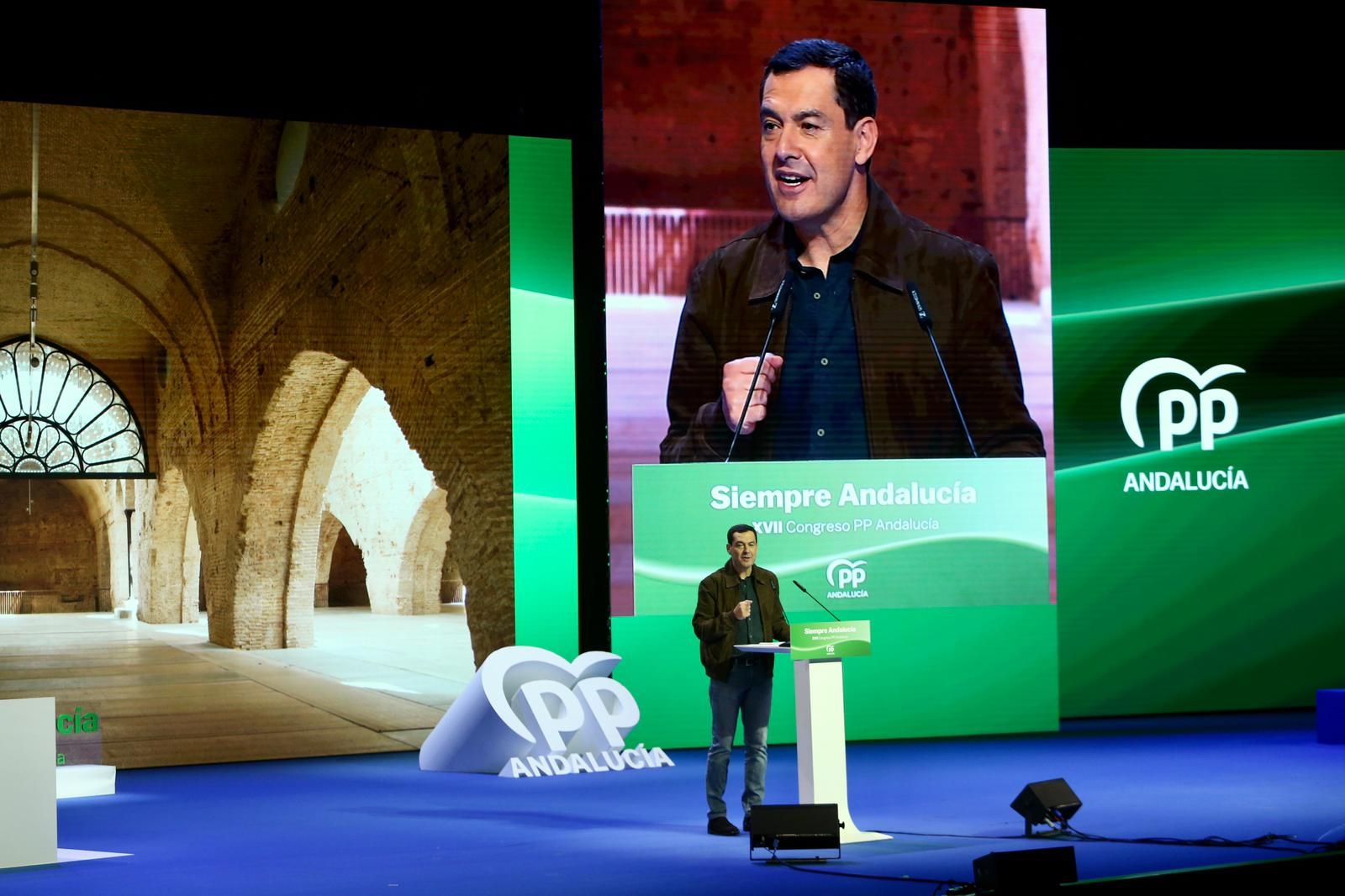 Congreso autonómico del PP de Andalucía: Juanma Moreno, reelegido presidente del PP-A con el 99,95% de los votos