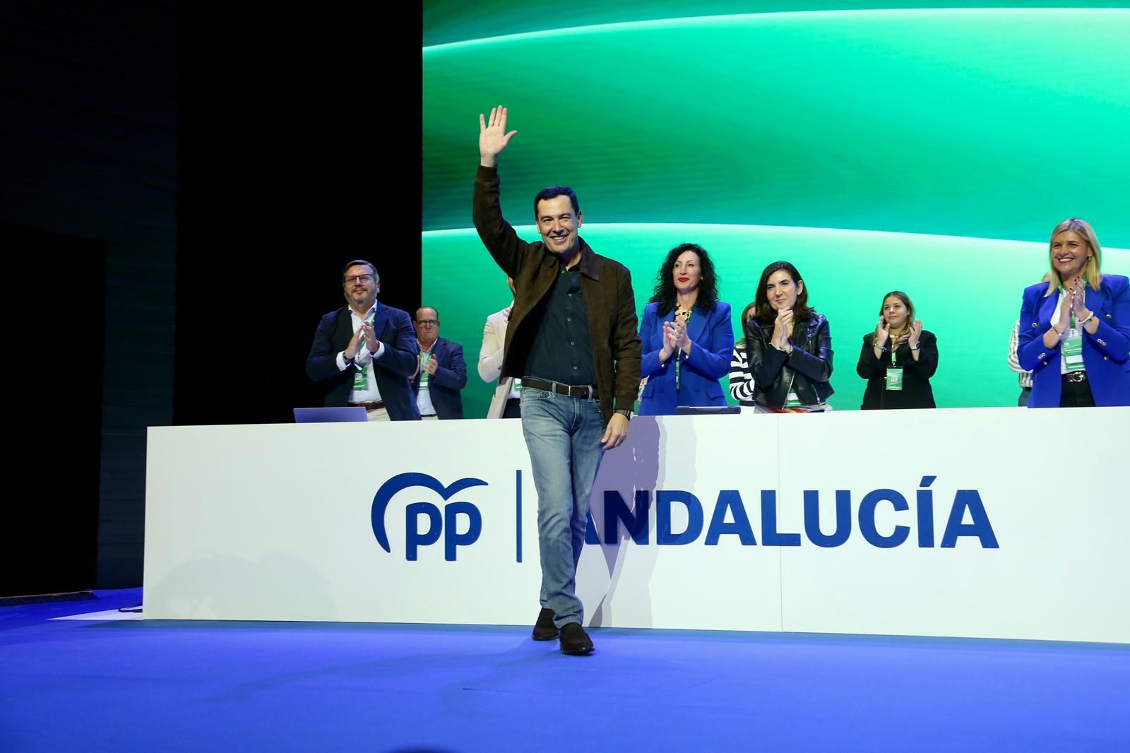 Congreso autonómico del PP de Andalucía: Juanma Moreno, reelegido presidente del PP-A con el 99,95% de los votos