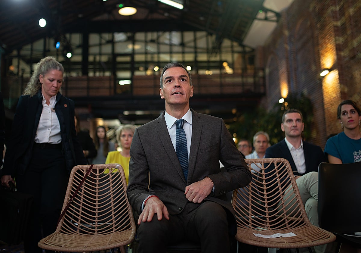 El presidente del Gobierno, Pedro Sánchez, en un acto en Madrid