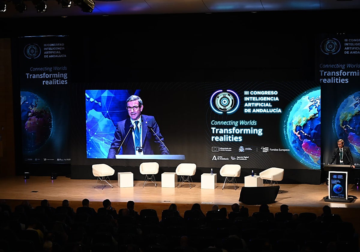El consejero Jorge Paradela, en la inauguración del III Congreso de Inteligencia Artificial de Andalucía