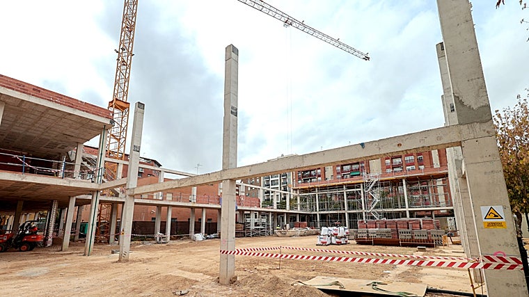 Imagen del estado de las obras del polideportivo